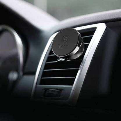 Baseus Small Ears Magnetic Car Air Vent Holder - магнитна поставка за радиатора на кола за смартфони (черен) 7
