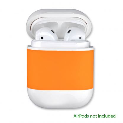 4smarts Wireless Charging Case - предпазен калъф за безжично зареждане за Apple Airpods (бял-оранжев) 5