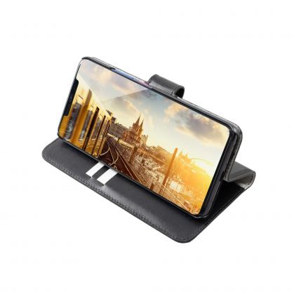 JT Berlin LeatherBook Kreuzberg Case - хоризонтален кожен (естествена кожа) калъф тип портфейл за Huawei Mate 20 Pro (черен) 5