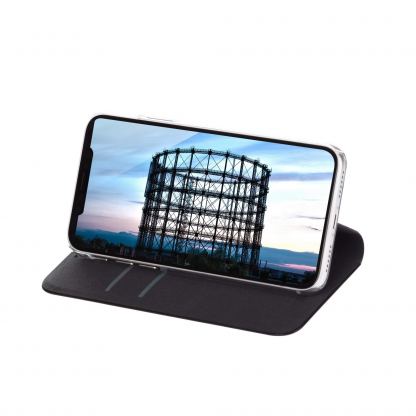 JT Berlin Folio Case - хоризонтален кожен (веган кожа) калъф тип портфейл за iPhone XS Max (черен) 6