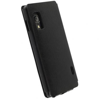 Krusell Donso FlipCover - калъф от естествена кожа за LG Optimus L5 II (черен) 2