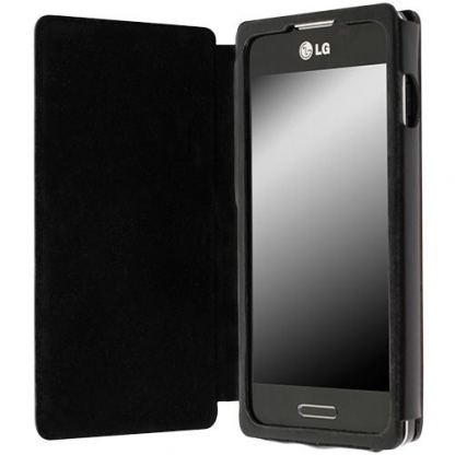Krusell Donso FlipCover - калъф от естествена кожа за LG Optimus L5 II (черен) 3
