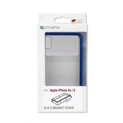 4smarts Magnet Cover ALO-X - алуминиев магнитен кейс за iPhone Xs, iPhone X (син) 2