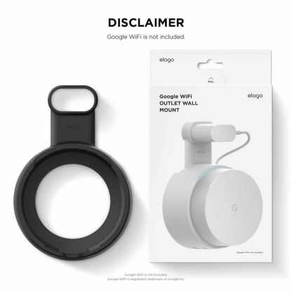 Elago Google WiFi Outlet Wall Mount - силиконова поставка за Google WiFi (черна) 4