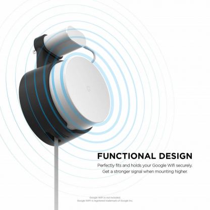 Elago Google WiFi Outlet Wall Mount - силиконова поставка за Google WiFi (черна) 5