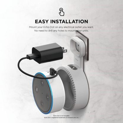 Elago Echo Dot 2nd Generation Outlet Wall Mount - силиконова поставка за Echo Dot 2 (бяла) 2