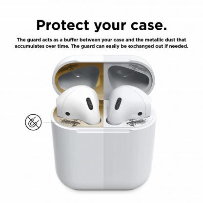 Elago AirPods Dust Guard - комплект метални предпазители против прах за Apple AirPods (златист) 3