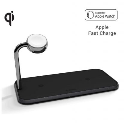 Zens Aluminium Dual Apple Watch 10W Wireless Charger ZEDC05B/00 - двойна станция за безжично зареждане на Qi съвместими устройства (черен) 2