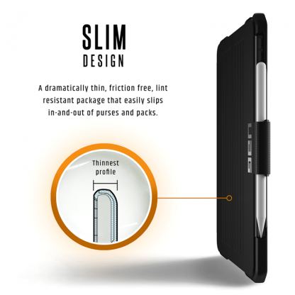 Urban Armor Gear Metropolis Folio Case - удароустойчив хибриден кейс от най-висок клас за iPad Pro 11 (2018) (черен) 10