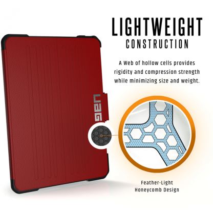 Urban Armor Gear Metropolis Folio Case - удароустойчив хибриден кейс от най-висок клас за iPad Pro 11 (2018) (червен-черен) 8