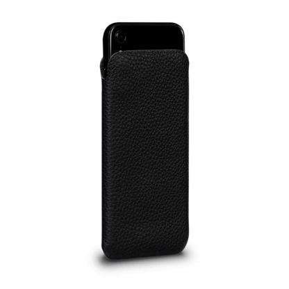 SENA UltraSlim Classic Pouch - кожен калъф (естествена кожа, ръчна изработка) за iPhone XR (черен) 2