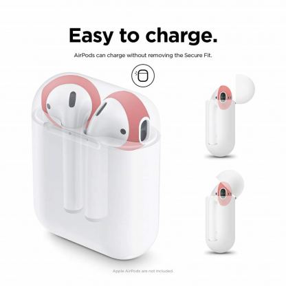 Elago Airpods Secure Fit - антибактериални силиконови калъфчета за Apple Airpods (бял) (4 броя) (червен) 3
