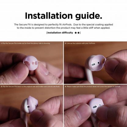 Elago Airpods Secure Fit - антибактериални силиконови калъфчета за Apple Airpods (бял) (4 броя) (червен) 4