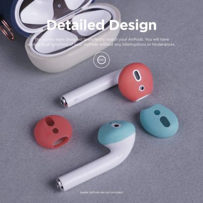 Elago Airpods Secure Fit - антибактериални силиконови калъфчета за Apple Airpods (бял) (4 броя) (червен) 5