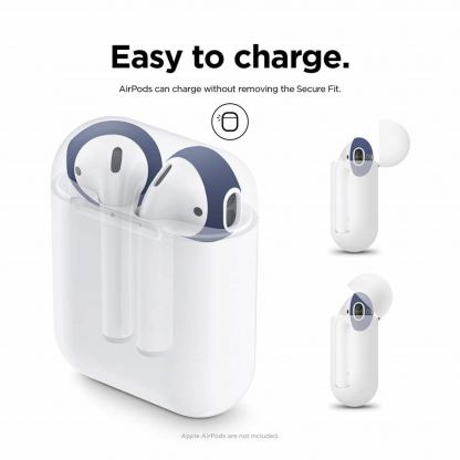 Elago Airpods Secure Fit - антибактериални силиконови калъфчета за Apple Airpods (бял) (4 броя) (тъмносин) 3