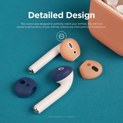 Elago Airpods Secure Fit - антибактериални силиконови калъфчета за Apple Airpods (бял) (4 броя) (тъмносин) 6
