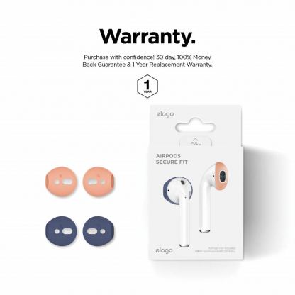 Elago Airpods Secure Fit - антибактериални силиконови калъфчета за Apple Airpods (бял) (4 броя) (тъмносин) 8