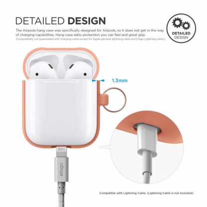 Elago Airpods Silicone Hang Case - силиконов калъф с карабинер за Apple Airpods (оранжев) 7