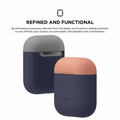 Elago Duo Silicone Case - силиконов калъф за Apple Airpods (тъмносин) 4