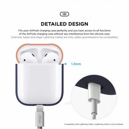 Elago Duo Silicone Case - силиконов калъф за Apple Airpods (тъмносин) 5