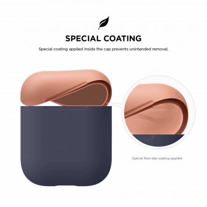 Elago Duo Silicone Case - силиконов калъф за Apple Airpods (тъмносин) 6
