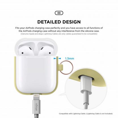 Elago Duo Hang Silicone Case - силиконов калъф за Apple Airpods (жълт) 6