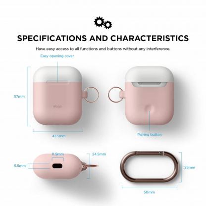 Elago Duo Hang Silicone Case - силиконов калъф за Apple Airpods (розов) 5
