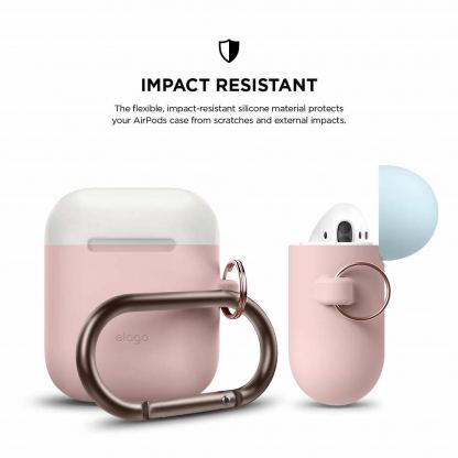 Elago Duo Hang Silicone Case - силиконов калъф за Apple Airpods (розов) 7