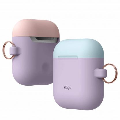 Elago Duo Hang Silicone Case - силиконов калъф за Apple Airpods (лилав) 2