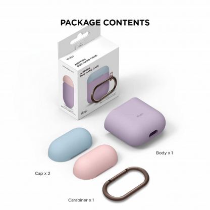 Elago Duo Hang Silicone Case - силиконов калъф за Apple Airpods (лилав) 3