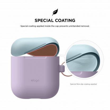 Elago Duo Hang Silicone Case - силиконов калъф за Apple Airpods (лилав) 5