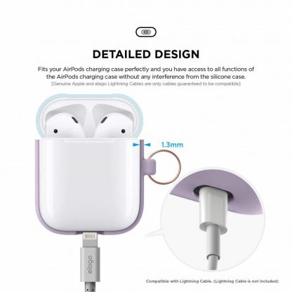Elago Duo Hang Silicone Case - силиконов калъф за Apple Airpods (лилав) 8