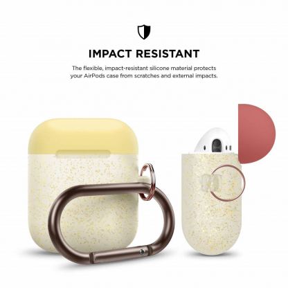Elago Duo Hang Silicone Case - силиконов калъф за Apple Airpods (златист-фосфоресциращ) 3