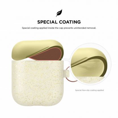 Elago Duo Hang Silicone Case - силиконов калъф за Apple Airpods (златист-фосфоресциращ) 6