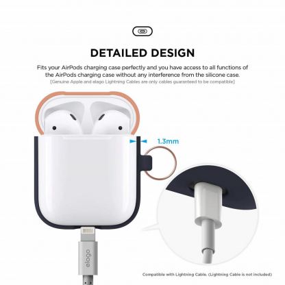 Elago Duo Hang Silicone Case - силиконов калъф за Apple Airpods (тъмносин) 7