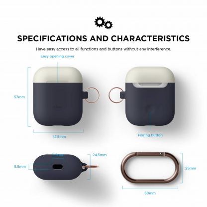 Elago Duo Hang Silicone Case - силиконов калъф за Apple Airpods (син) 4