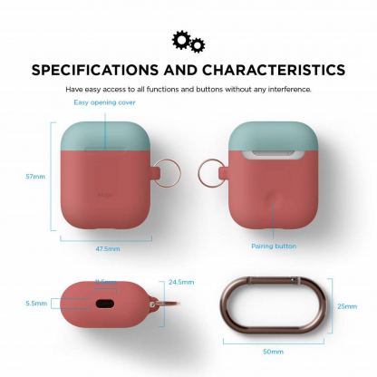 Elago Duo Hang Silicone Case - силиконов калъф за Apple Airpods (червен) 6