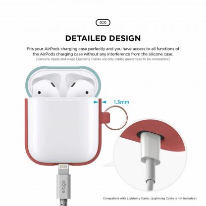 Elago Duo Hang Silicone Case - силиконов калъф за Apple Airpods (червен) 8