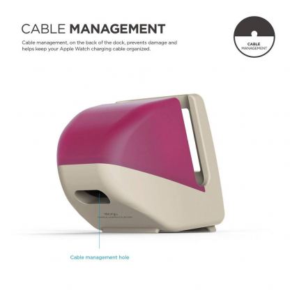 Elago W4 Watch Stand - силиконова винтидж поставка в стила на Apple iMac (1998) за Apple Watch (розова) 3
