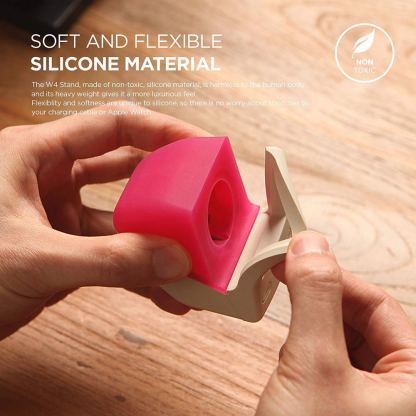 Elago W4 Watch Stand - силиконова винтидж поставка в стила на Apple iMac (1998) за Apple Watch (розова) 6