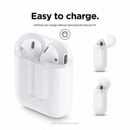 Elago Airpods Secure Fit - антибактериални силиконови калъфчета за Apple Airpods (бял) (4 броя) (бял) 2