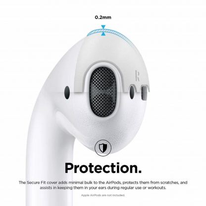 Elago Airpods Secure Fit - антибактериални силиконови калъфчета за Apple Airpods (бял) (4 броя) (бял) 3