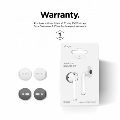 Elago Airpods Secure Fit - антибактериални силиконови калъфчета за Apple Airpods (бял) (4 броя) (бял) 7