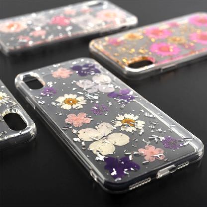 4smarts Soft Cover Glamour Bouquet - силиконов (TPU) калъф с цветя за iPhone XS, iPhone X (прозрачен-бял) 2