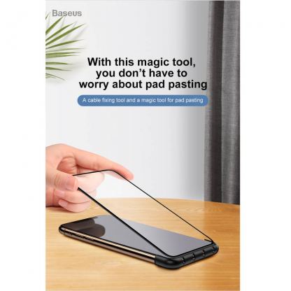 Baseus Auxiliary for Film & Cable Bundle - органайзер за кабели и помощник при поставянето на стъклени протектори за iPhone 11 Pro Max, iPhone XS Max 7