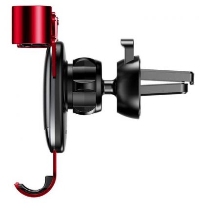 Baseus Mini Gravity Car Vent Mount - поставка за радиатора на кола за смартфони с дисплеи до 6 инча (червена) 3