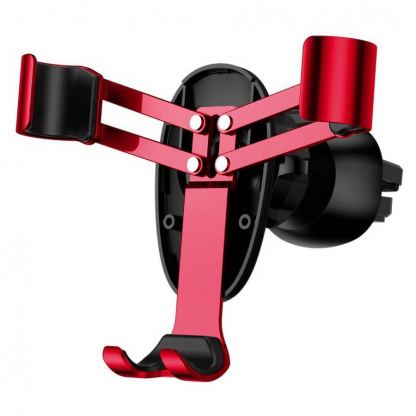 Baseus Mini Gravity Car Vent Mount - поставка за радиатора на кола за смартфони с дисплеи до 6 инча (червена) 4