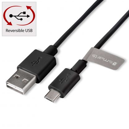 4smarts Basic Micro-USB Data Cable BasicCord 1m - компактен microUSB кабел с (100 см)(черен) 3