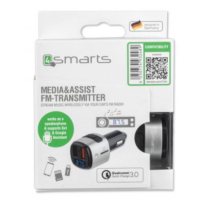 4smarts Media Assist Car Charger with FM Transmitter and Media-In - зарядно за кола (Quick Charge) с трансмитер, MicroSD карта и дисплей (черен) 9
