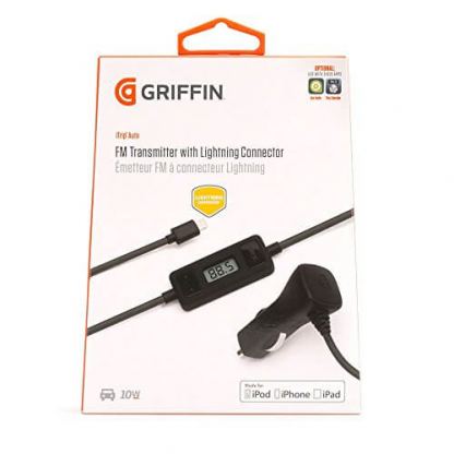 Griffin iTrip FM Transmitter Lightning Connector - FM трансмитер и зарядно за кола с Lightning кабел за iPhone, iPad, iPod (черен) 3